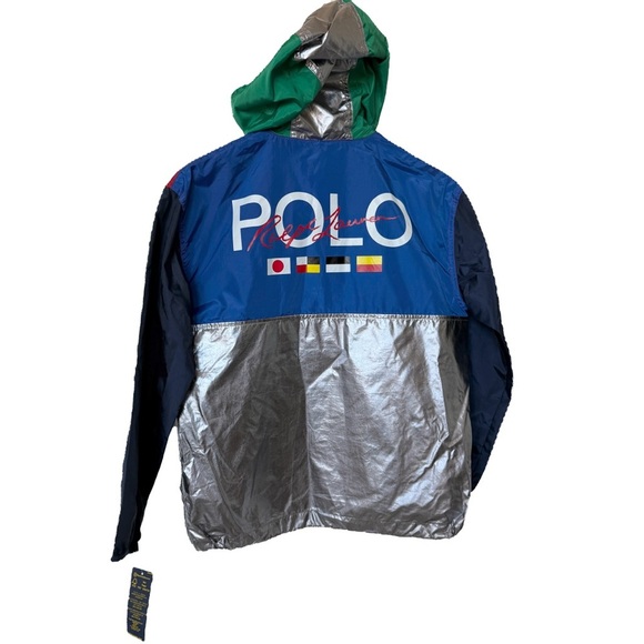 Polo Ralph Lauren Boys Multicolor Half-Velcro Windbreaker Jacket Size M Classic - Picture 5 of 13